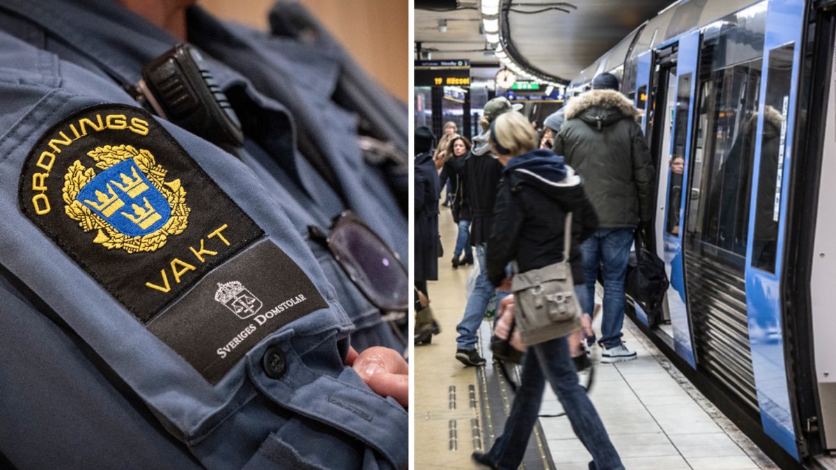 En man har dött i samband med ett ingripande av ordningsvakter i Stockholms tunnelbana.